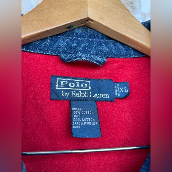 Ralph Lauren Vintage Velvet‑Lined Denim Jacket XL, Classic Trucker Style - Picture 10 of 15